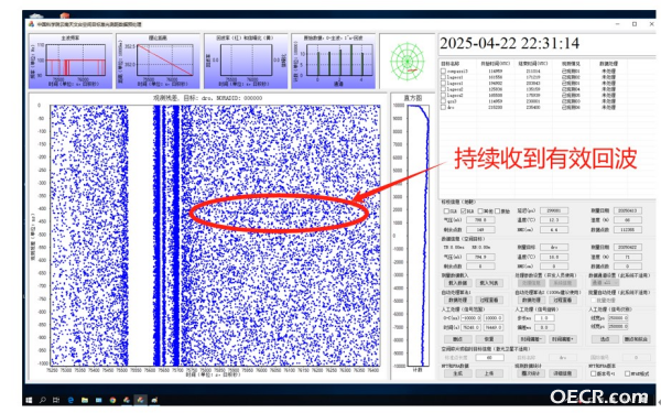 DRO-A衛(wèi)星激光測(cè)距回波信號(hào)截圖